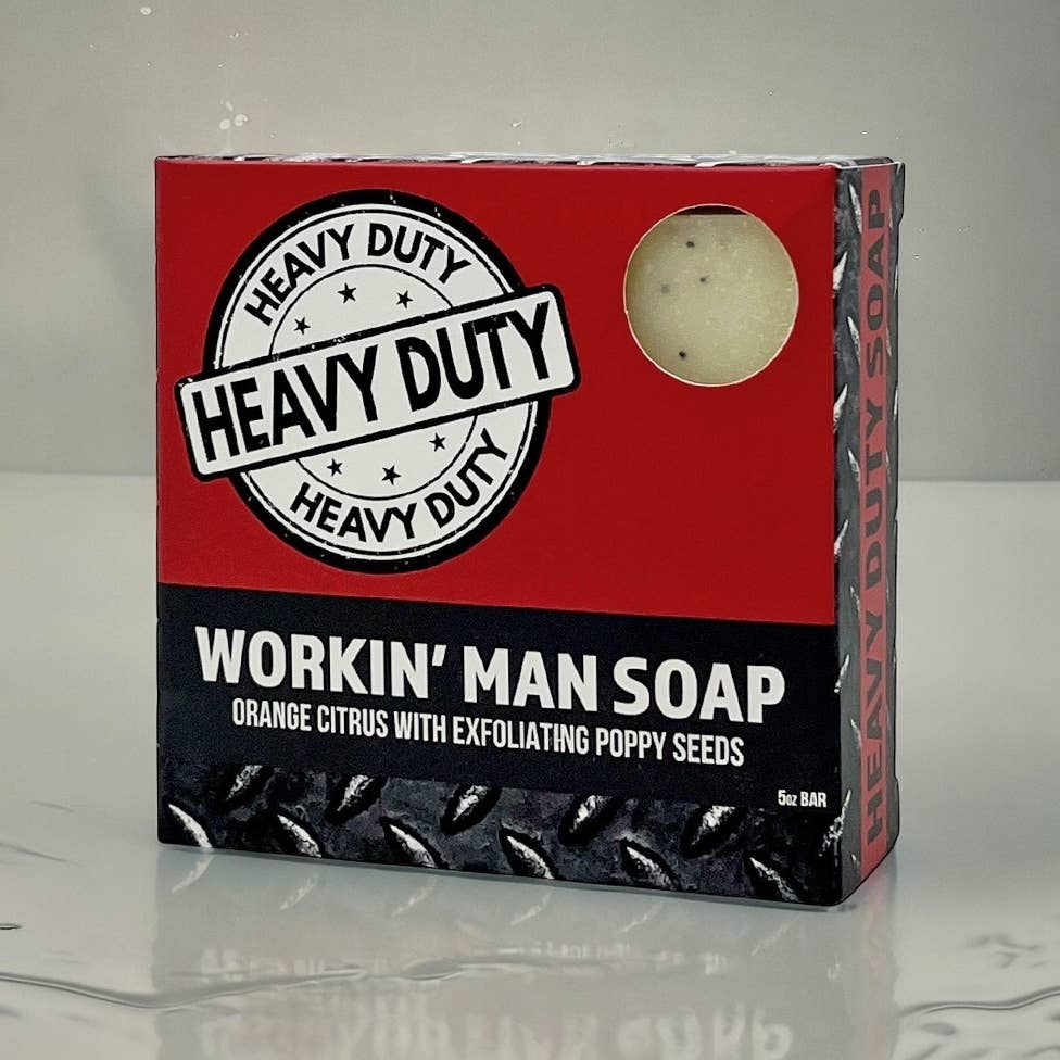 Seriously Shea Workin' Man Heavy Duty Soap, Orange Citrus & Poppy Seeds