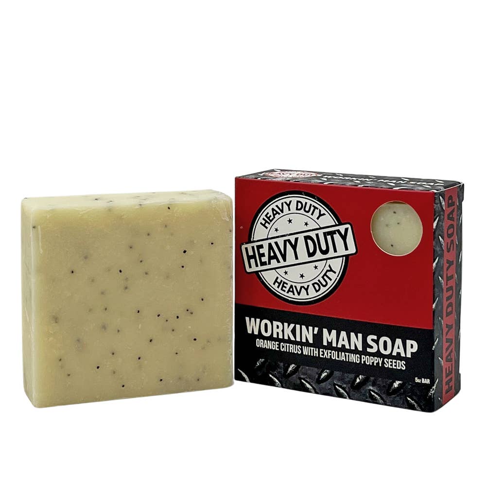 Seriously Shea Workin' Man Heavy Duty Soap, Orange Citrus & Poppy Seeds