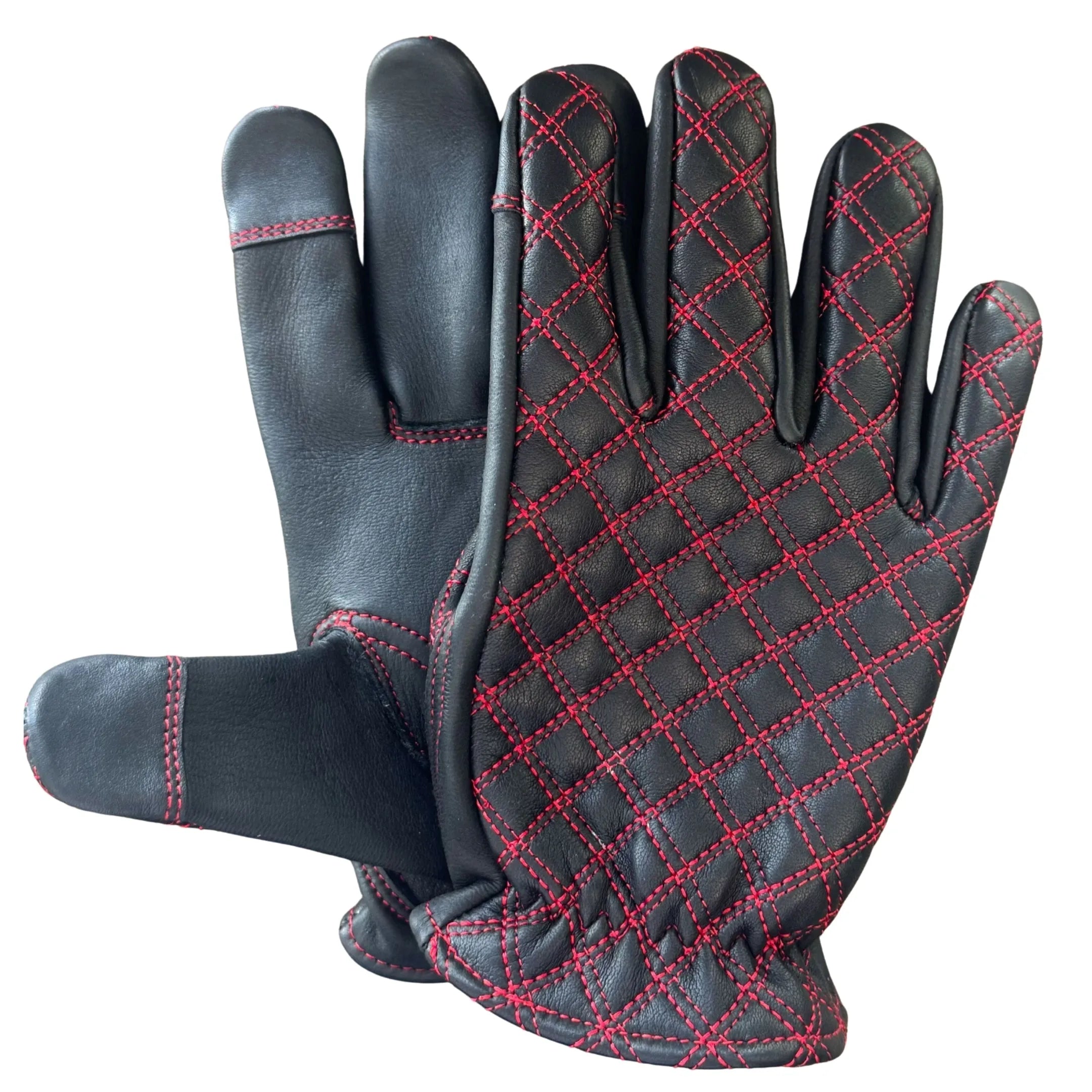 Legendary Double-Diamond Stitched Deerskin Short Wrist Touchscreen Gloves