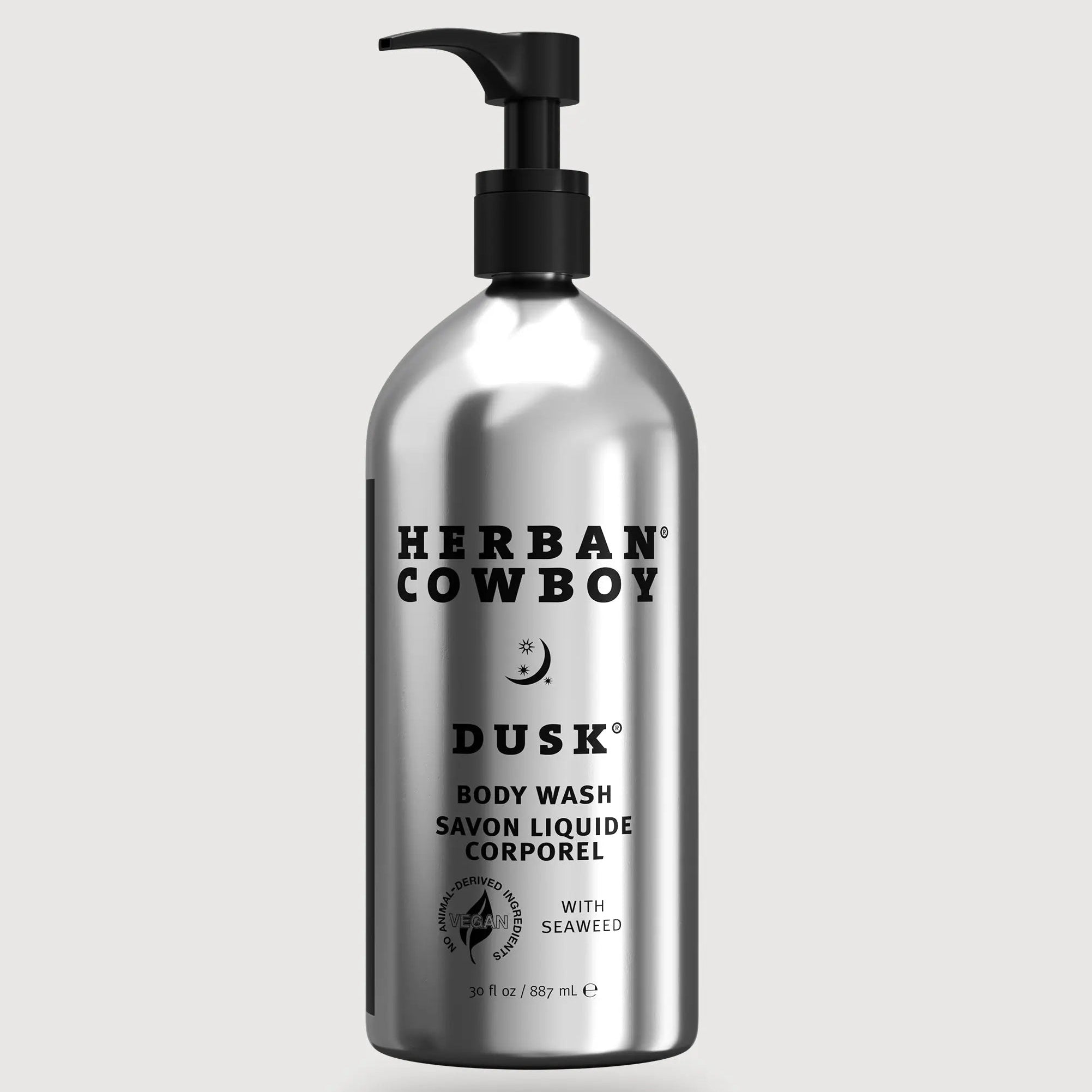 Dusk Body Wash Refillable Aluminum Pump by Herban Cowboy
