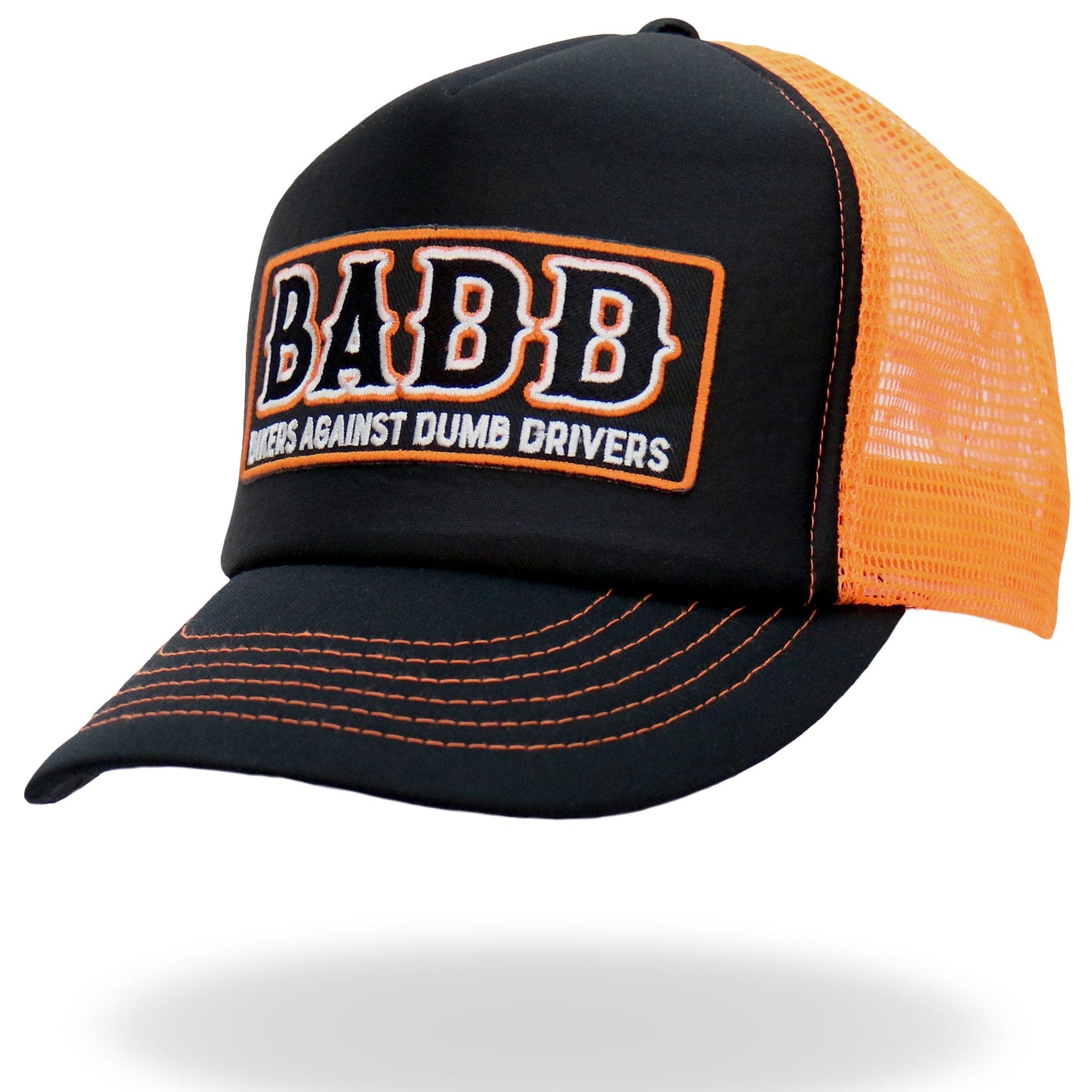 Hot Leathers Orange And Black B.A.D.D. Trucker Hat GSH1051