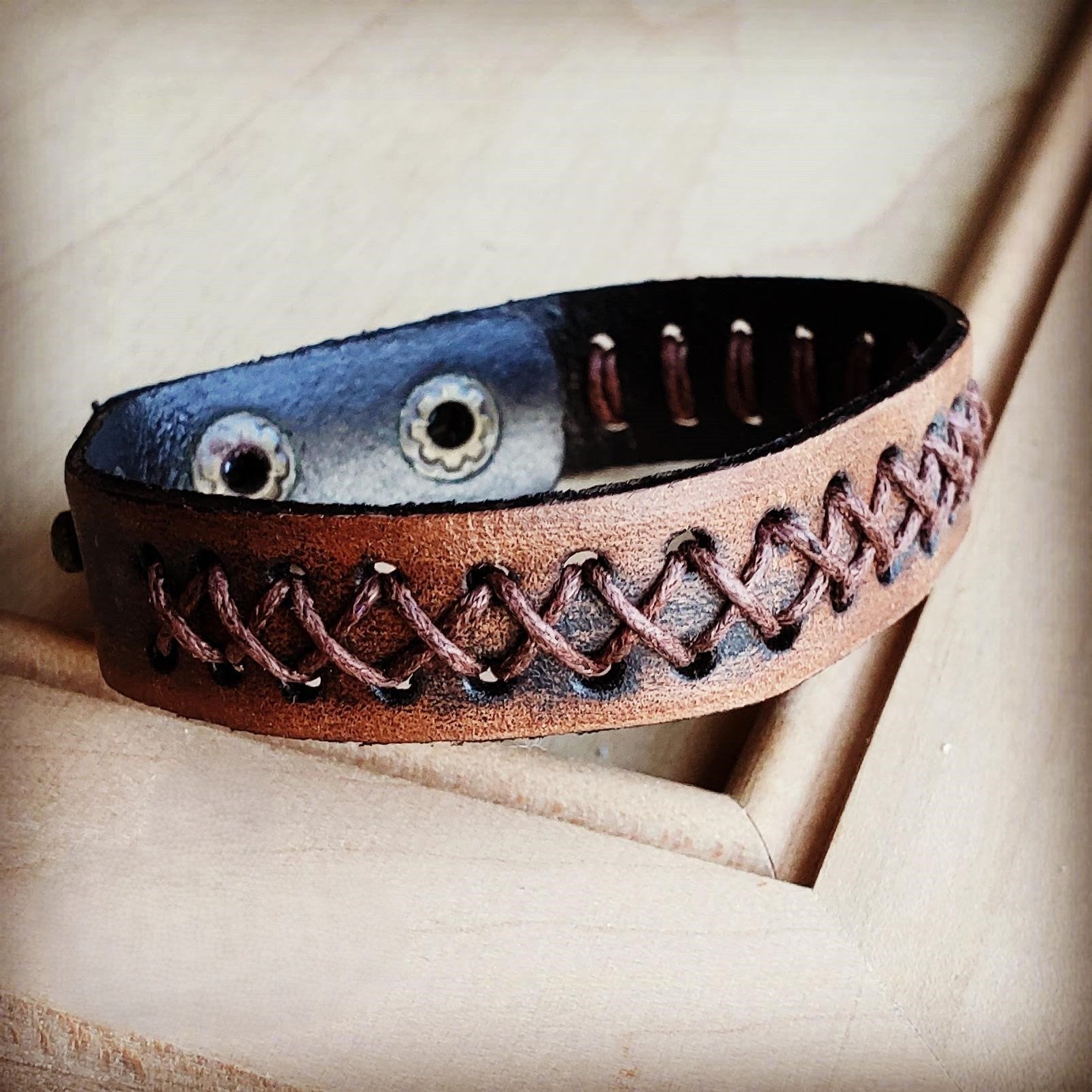 Vintage Laced Cuff-X Pattern - Dark Brown
