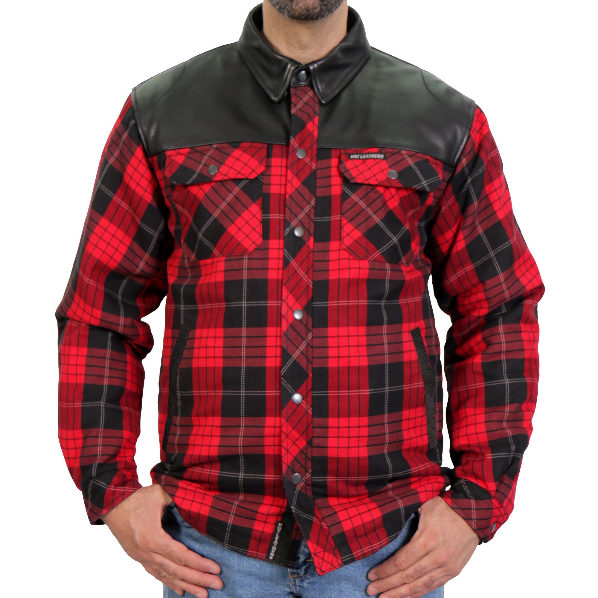 biker dress shirts Men's Leather Shirt L