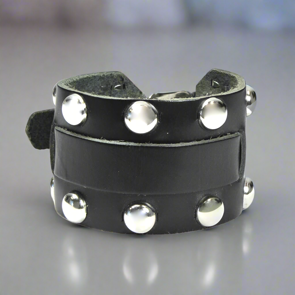 Dome Studded Wristband - Black