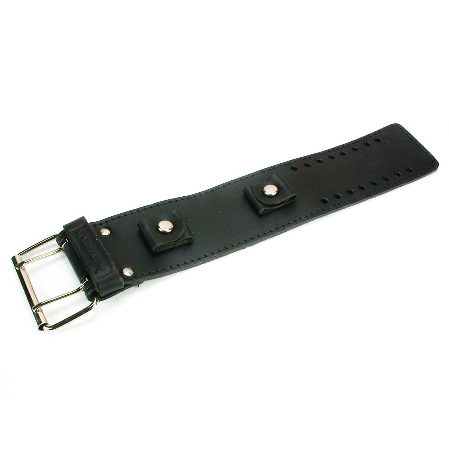 Wide Leather Watchband - Black