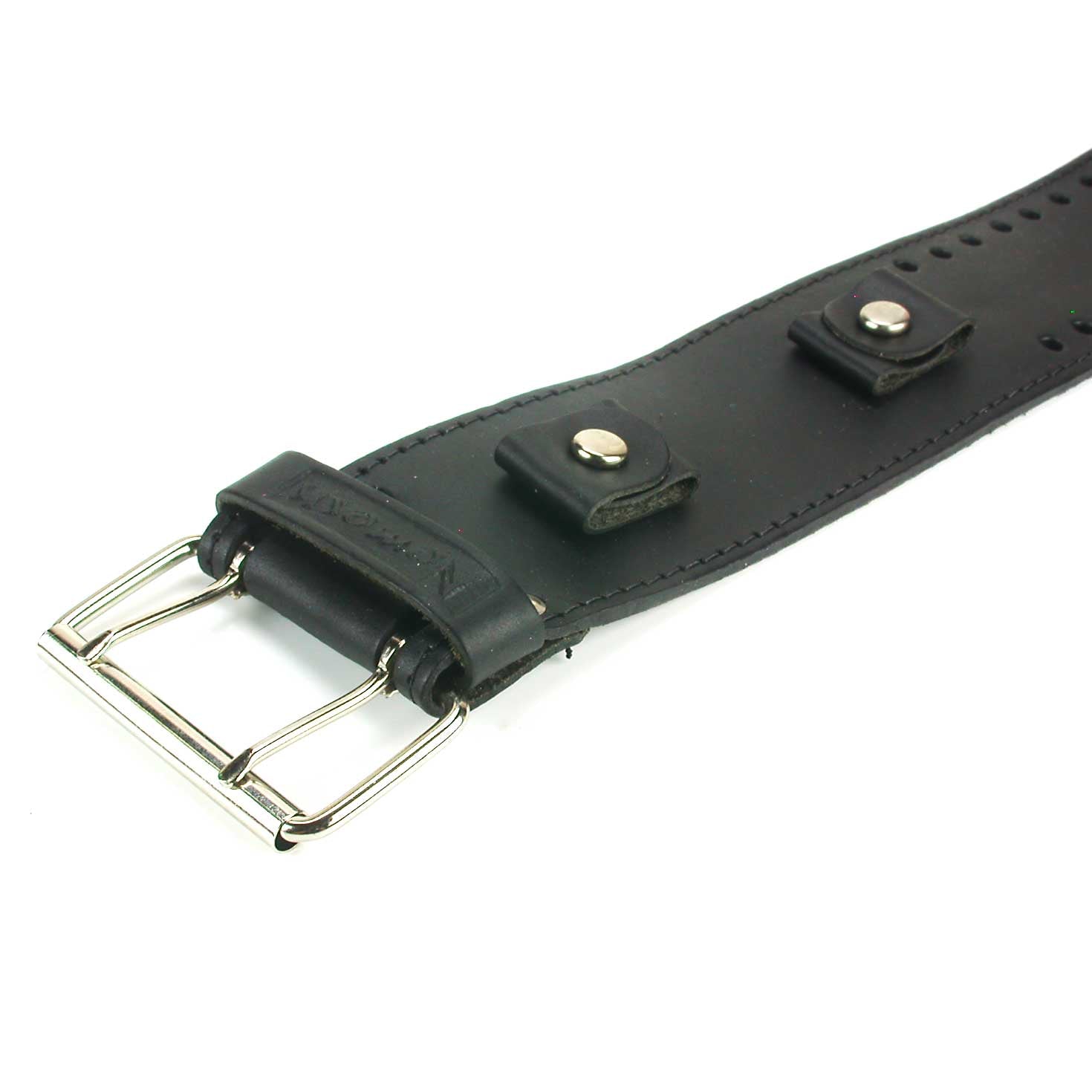 Wide Leather Watchband - Black