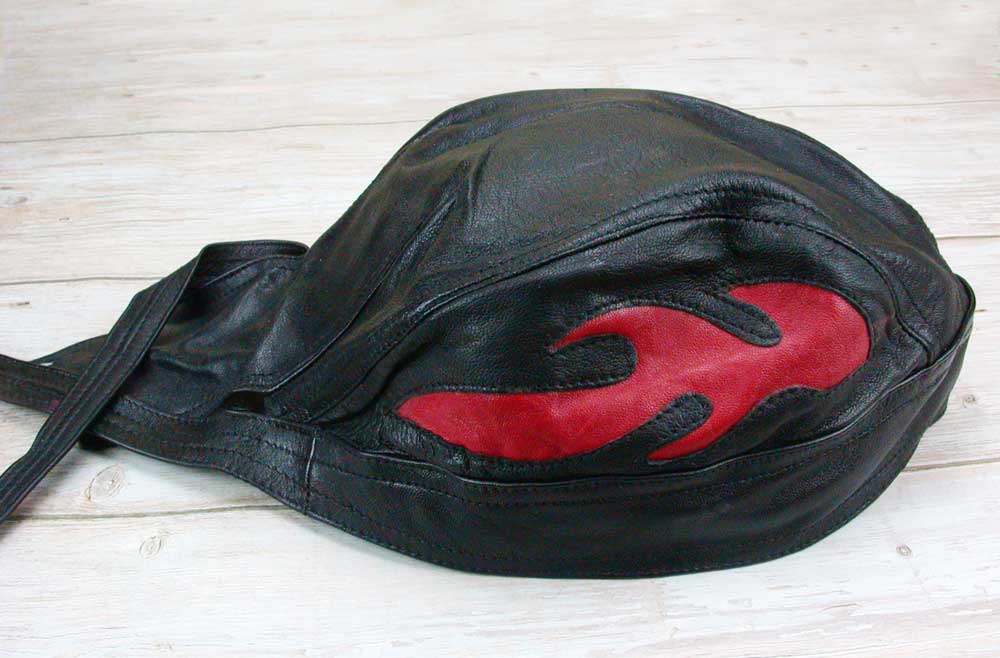 Leather Head Scarf With Flames - Stylish & Durable