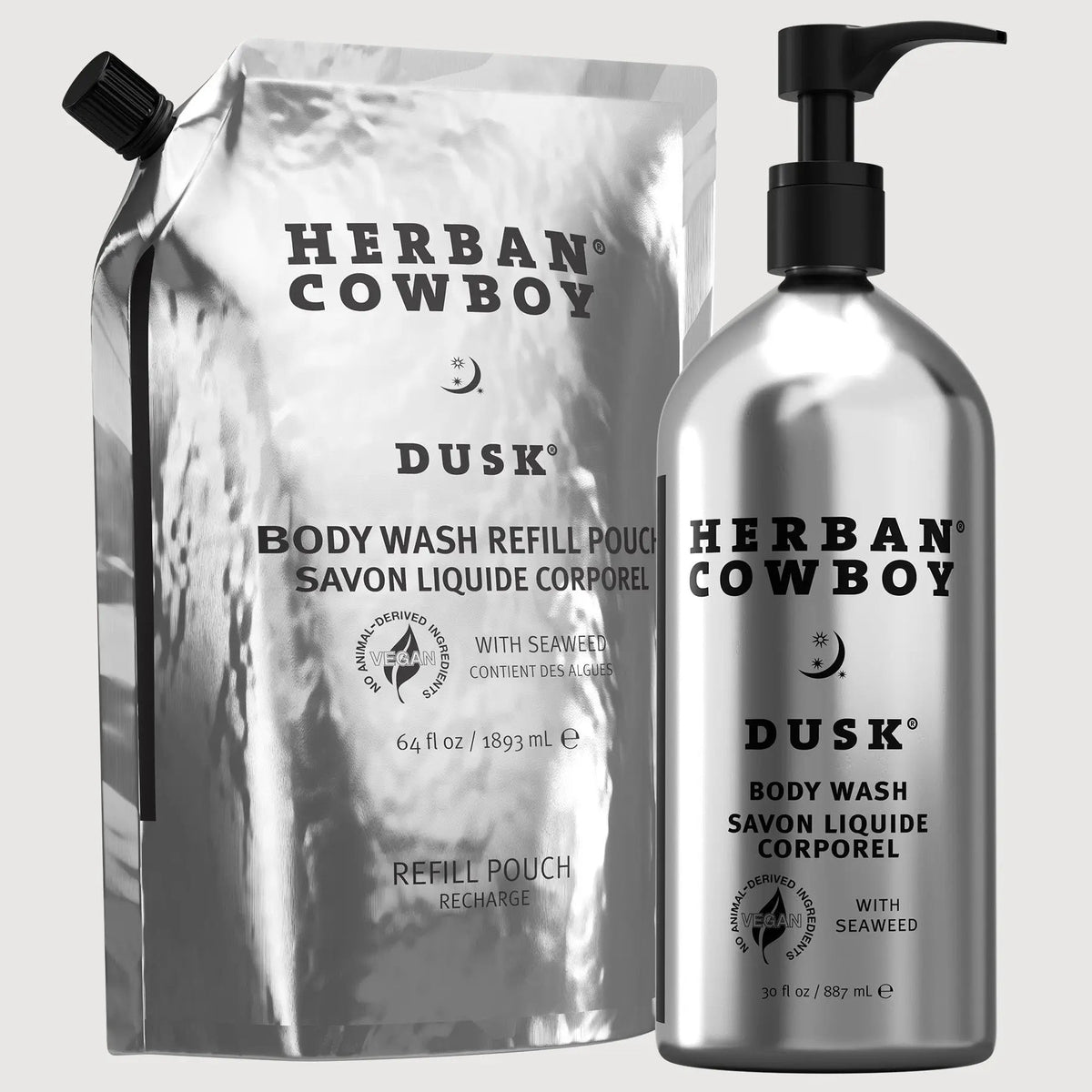 Dusk Body Wash in Pump Bottle & Refill Pouch by Herban Cowboy