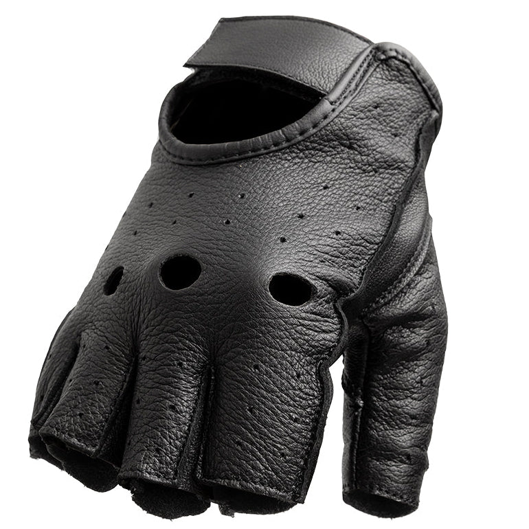 BodyGuard Men's Fingerless Deer Skin Motorcycle Glove