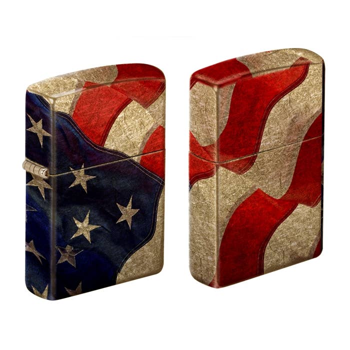 Multi Sided American Flag Design Zippo Lighter