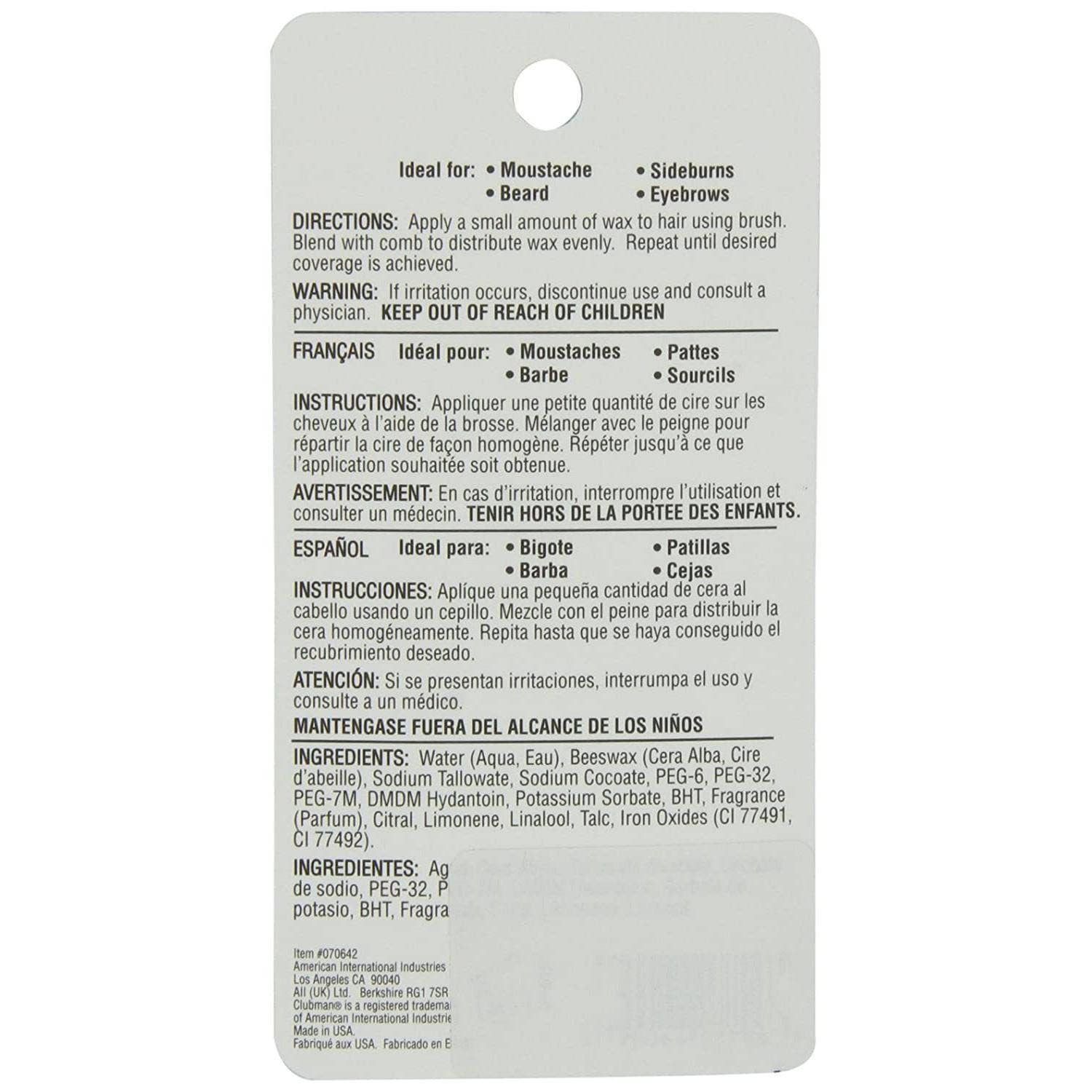 Clubman Moustache Wax - Brown