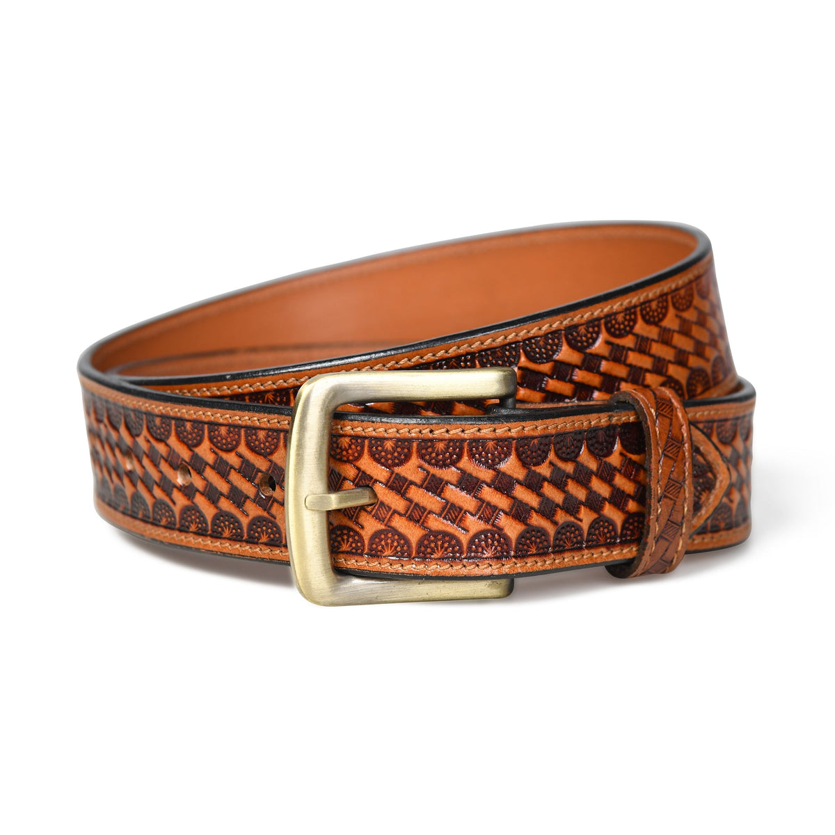 Modern Western Leather Belt closeup