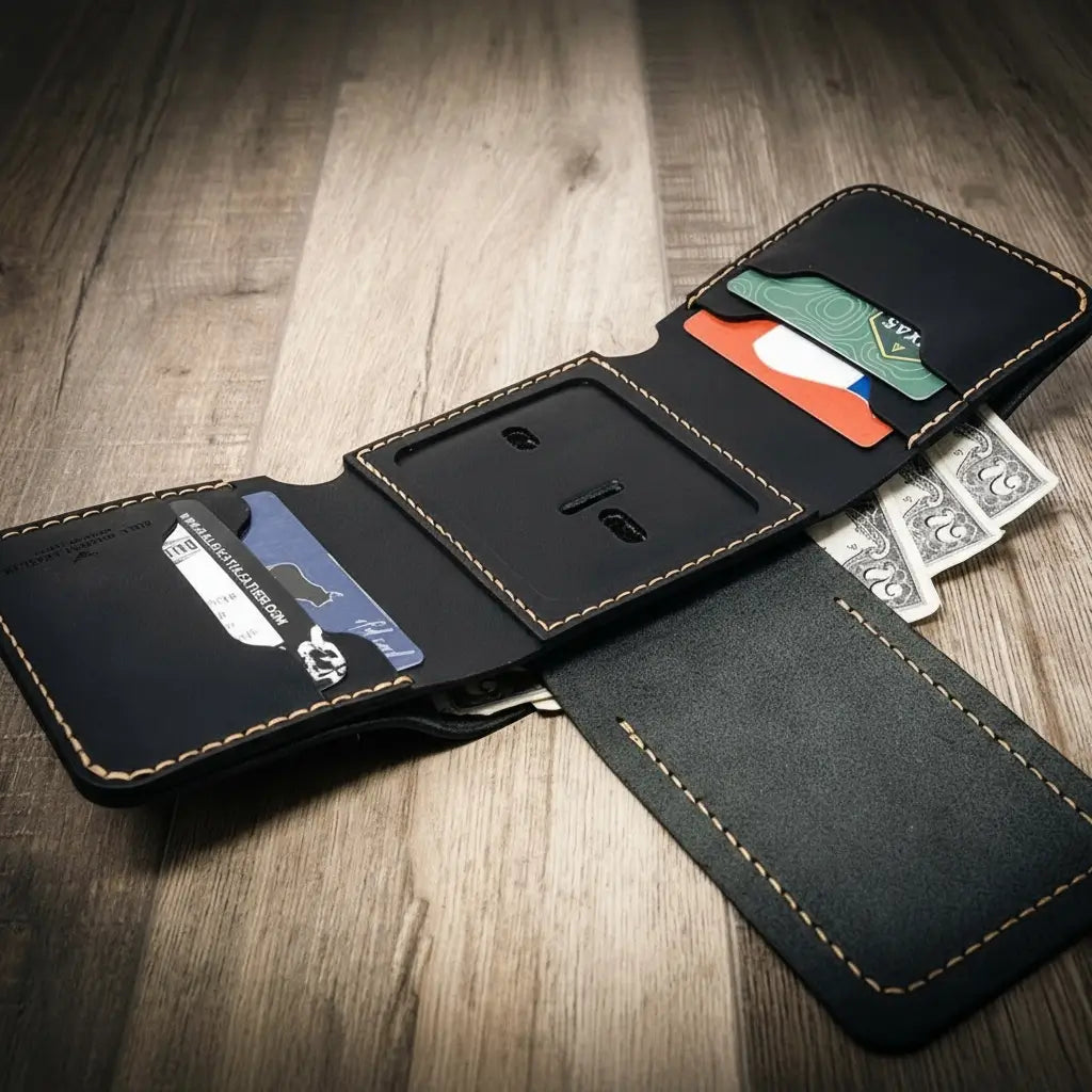 Police Badge Trifold Wallet by Bull Sheath Leather