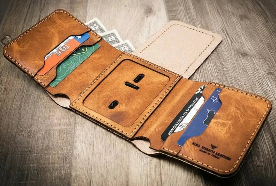 Police Badge Trifold Wallet by Bull Sheath Leather