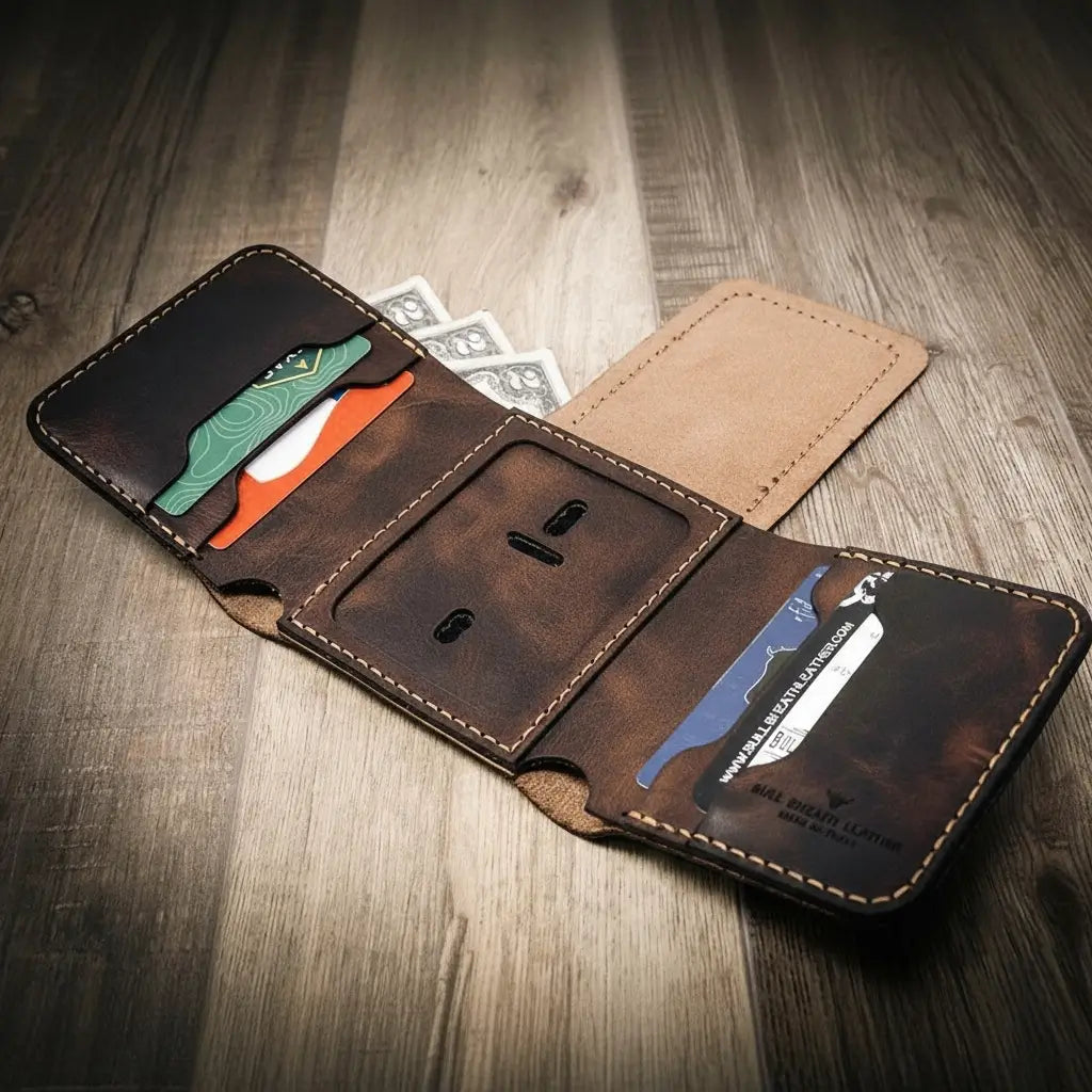 Police Badge Trifold Wallet by Bull Sheath Leather