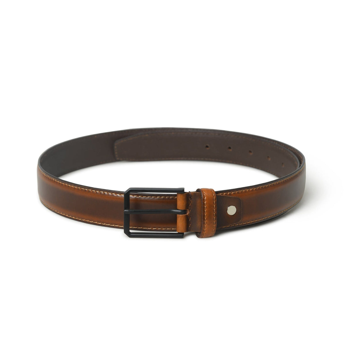 Cooper Caramel Leather Dress Belt front