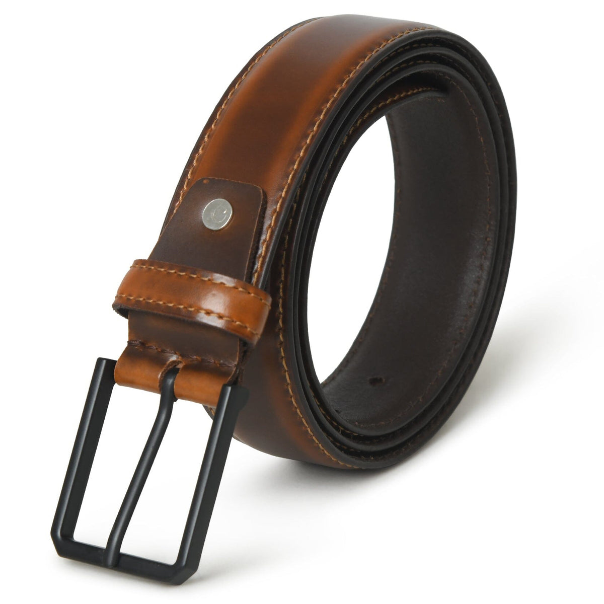 Cooper Caramel Leather Dress Belt