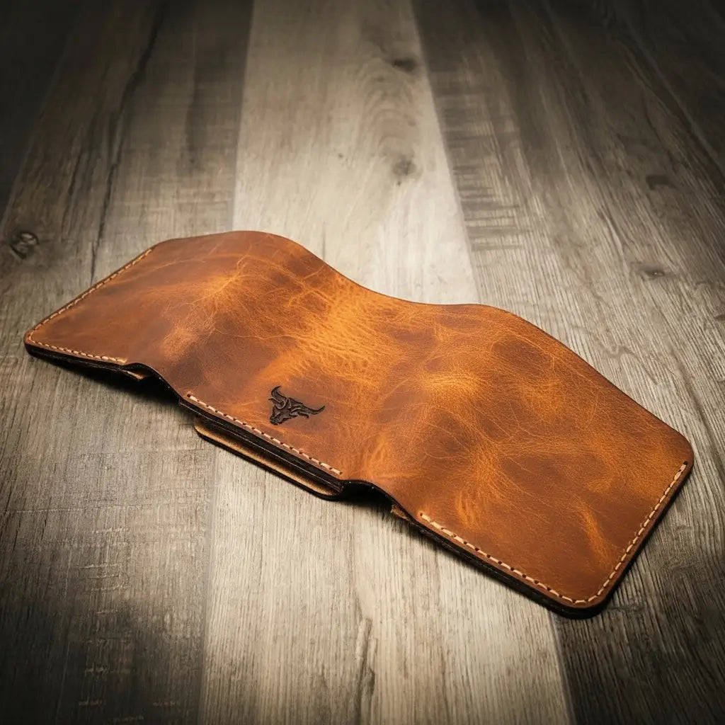 Police Badge Trifold Wallet by Bull Sheath Leather