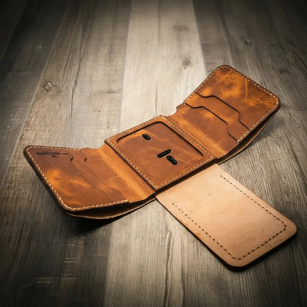 Police Badge Trifold Wallet by Bull Sheath Leather