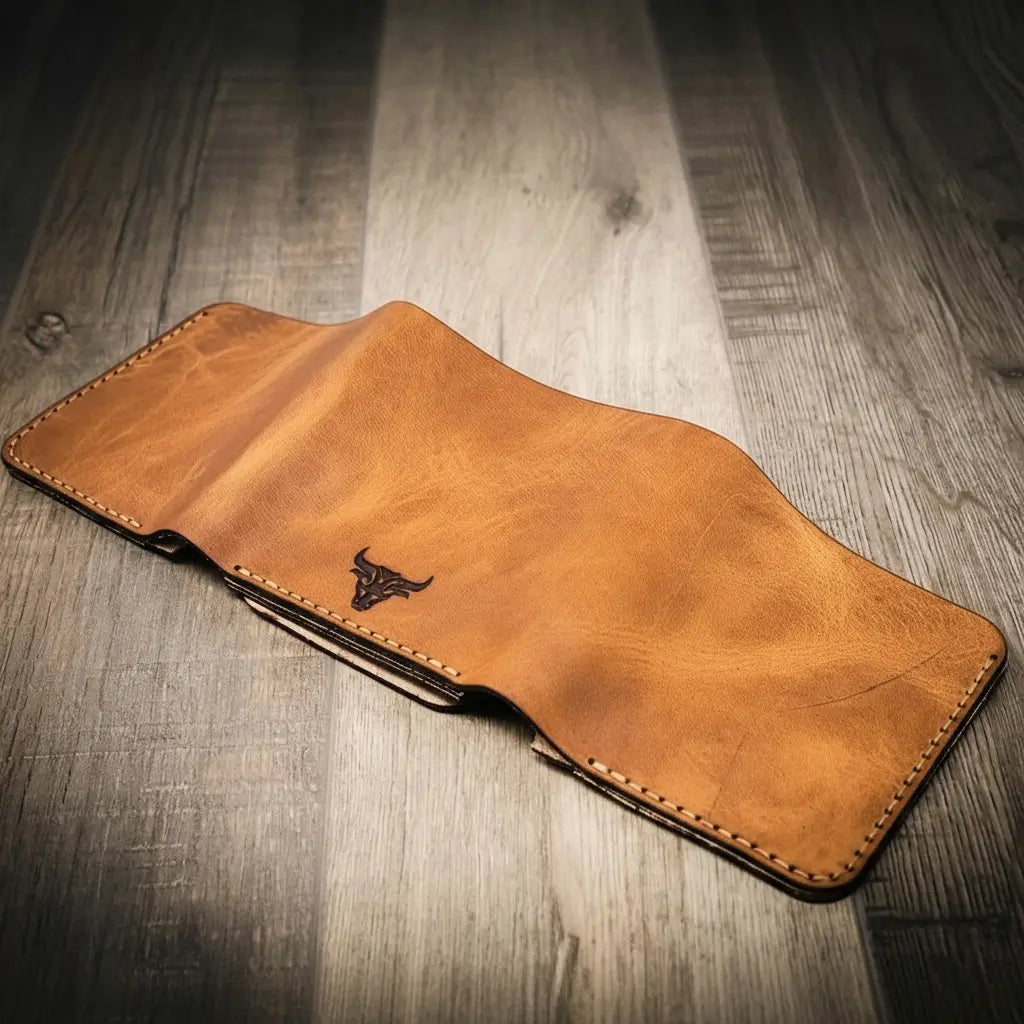 Police Badge Trifold Wallet by Bull Sheath Leather