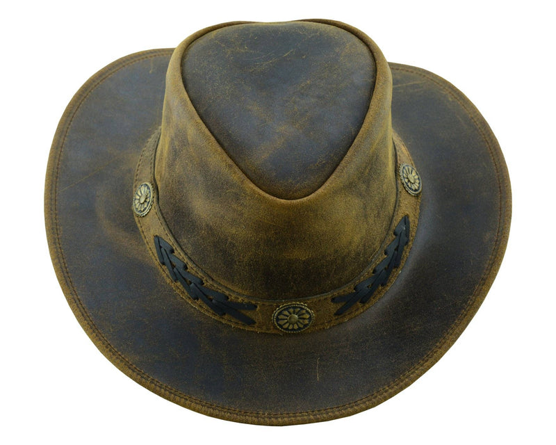 Western Leather Hat for Men and Women shapeable Sahara