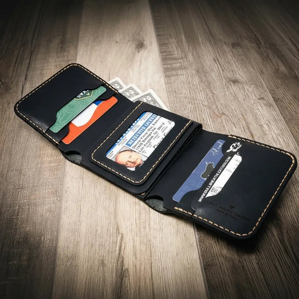 Police Badge Trifold Wallet by Bull Sheath Leather
