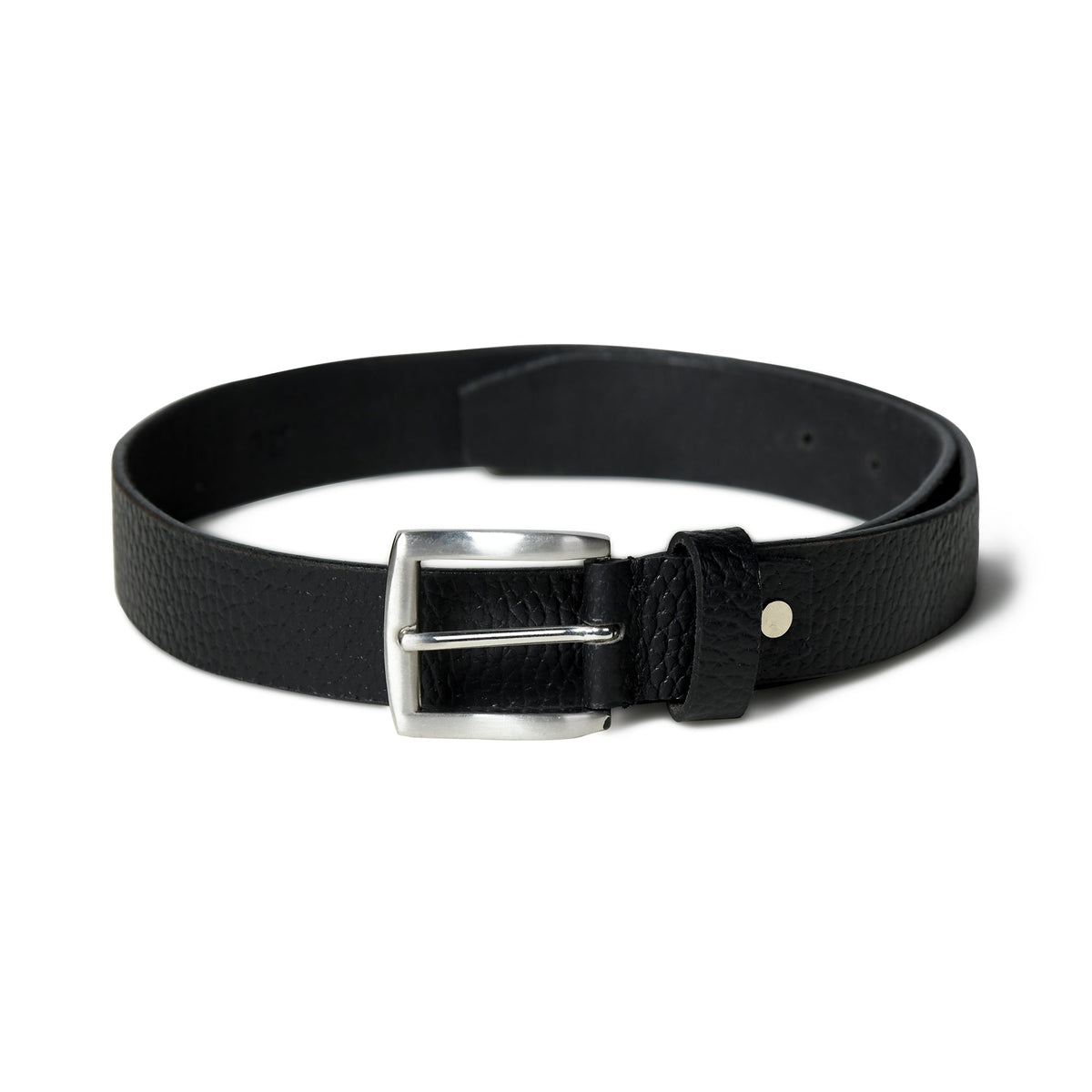 Nexus Black Leather Belt front