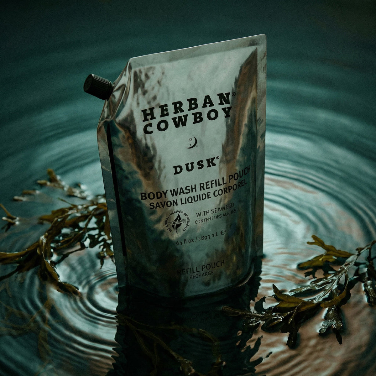 Dusk Body Wash Refill Pouch by Herban Cowboy with seaweed