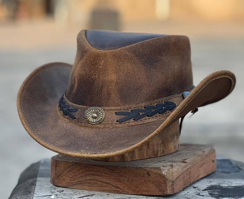 Western Leather Hat for Men and Women shapeable Sahara