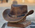 Western Leather Hat for Men and Women shapeable Sahara