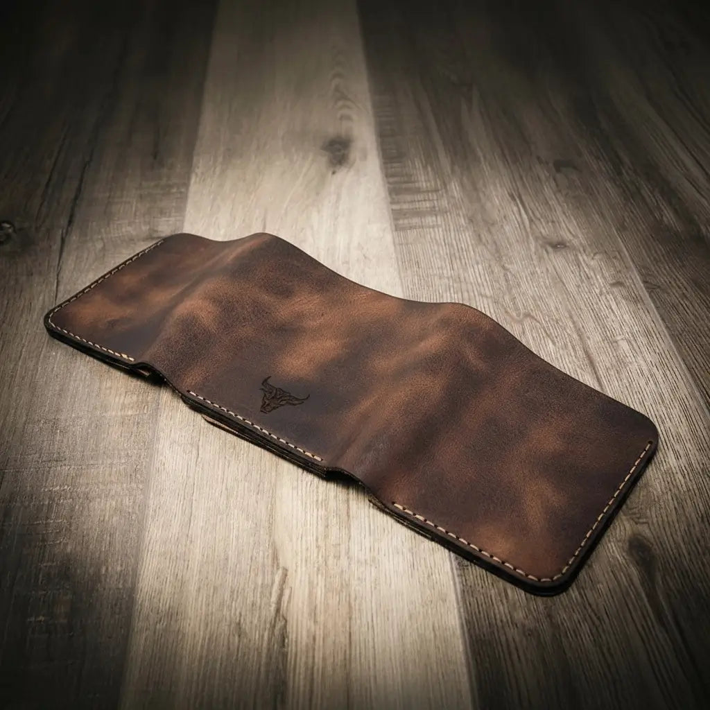 Police Badge Trifold Wallet by Bull Sheath Leather