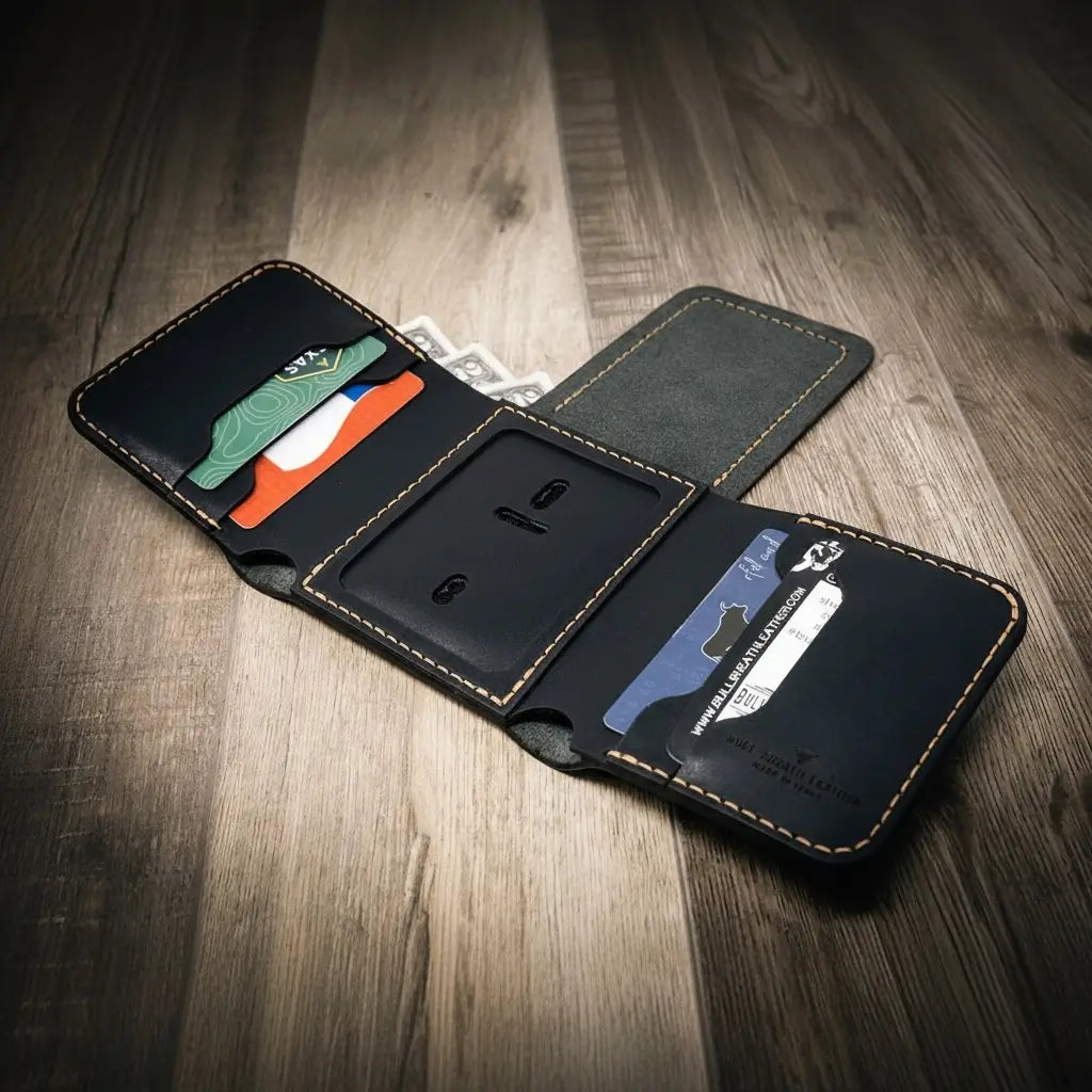 Police Badge Trifold Wallet by Bull Sheath Leather