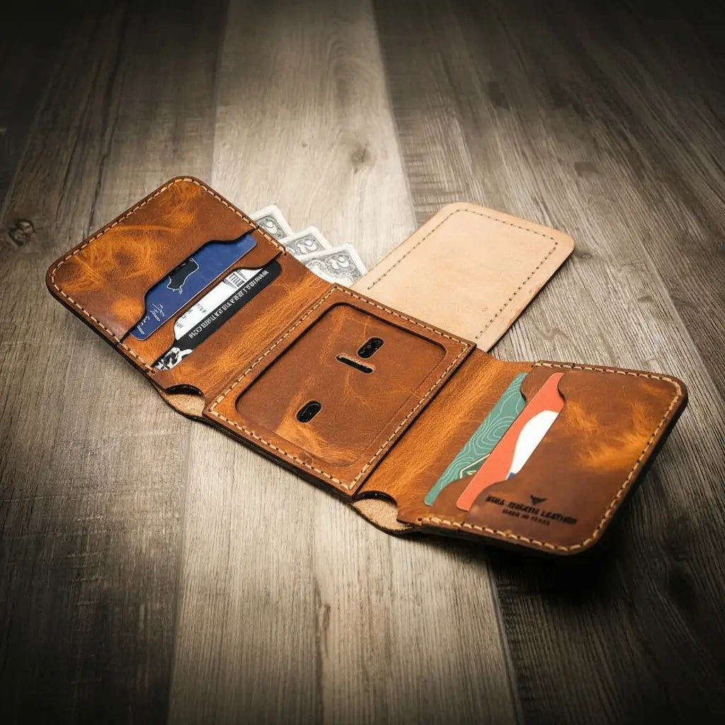 Police Badge Trifold Wallet by Bull Sheath Leather