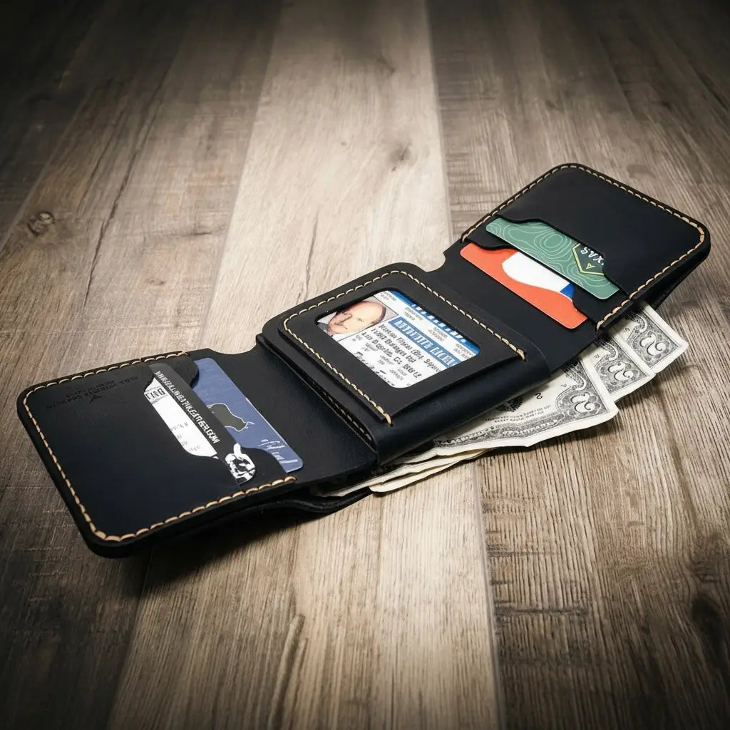 Police Badge Trifold Wallet by Bull Sheath Leather