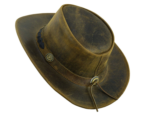 Western Leather Hat for Men and Women shapeable Sahara