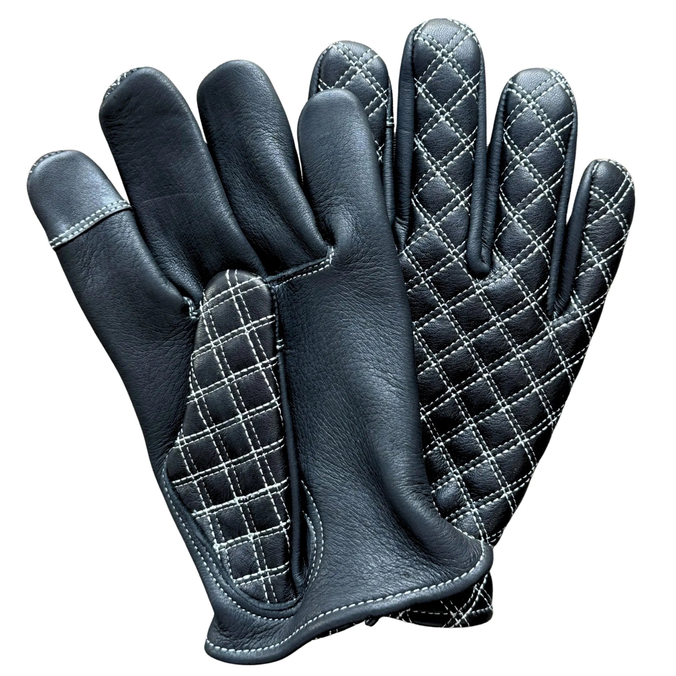 Legendary Double-Diamond Stitched Deerskin Short Wrist Touchscreen Gloves