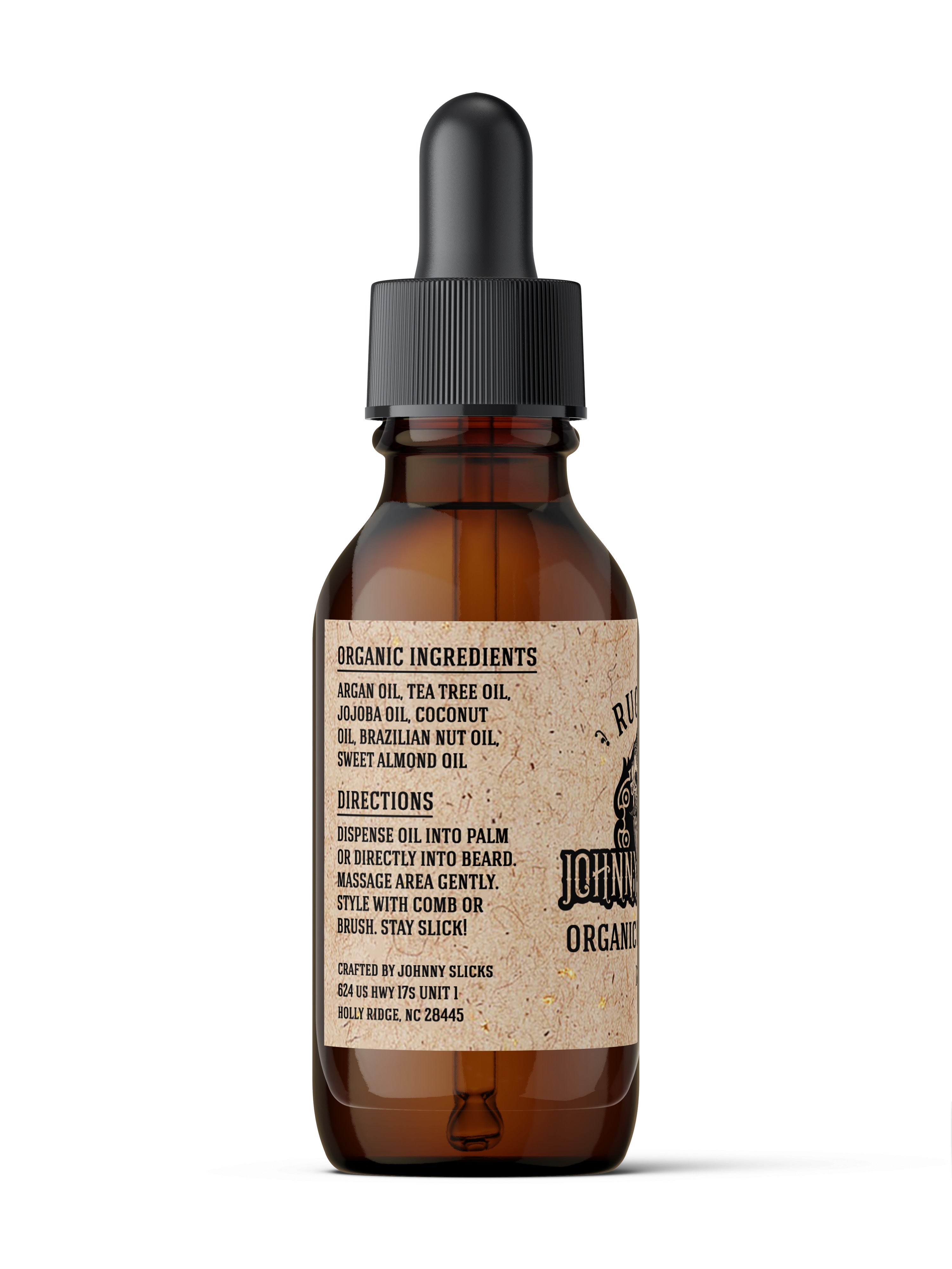 Organic Beard Oil Side Label - Johnny Slicks