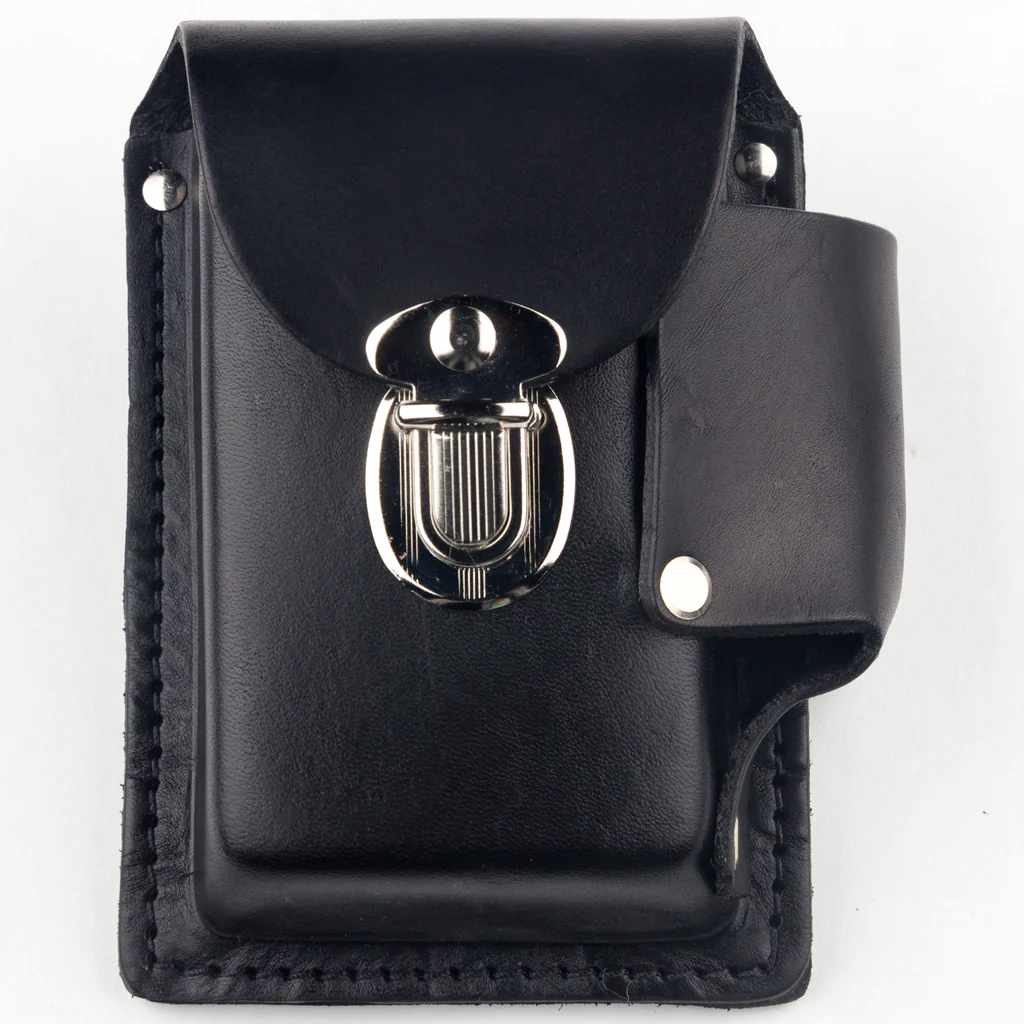 Molded Leather Cigarette Case - Black