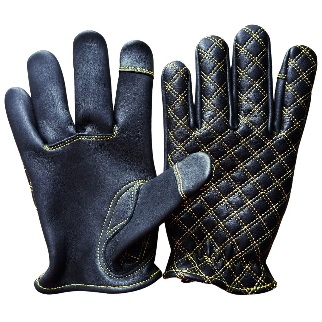 Legendary Double-Diamond Stitched Deerskin Short Wrist Touchscreen Gloves