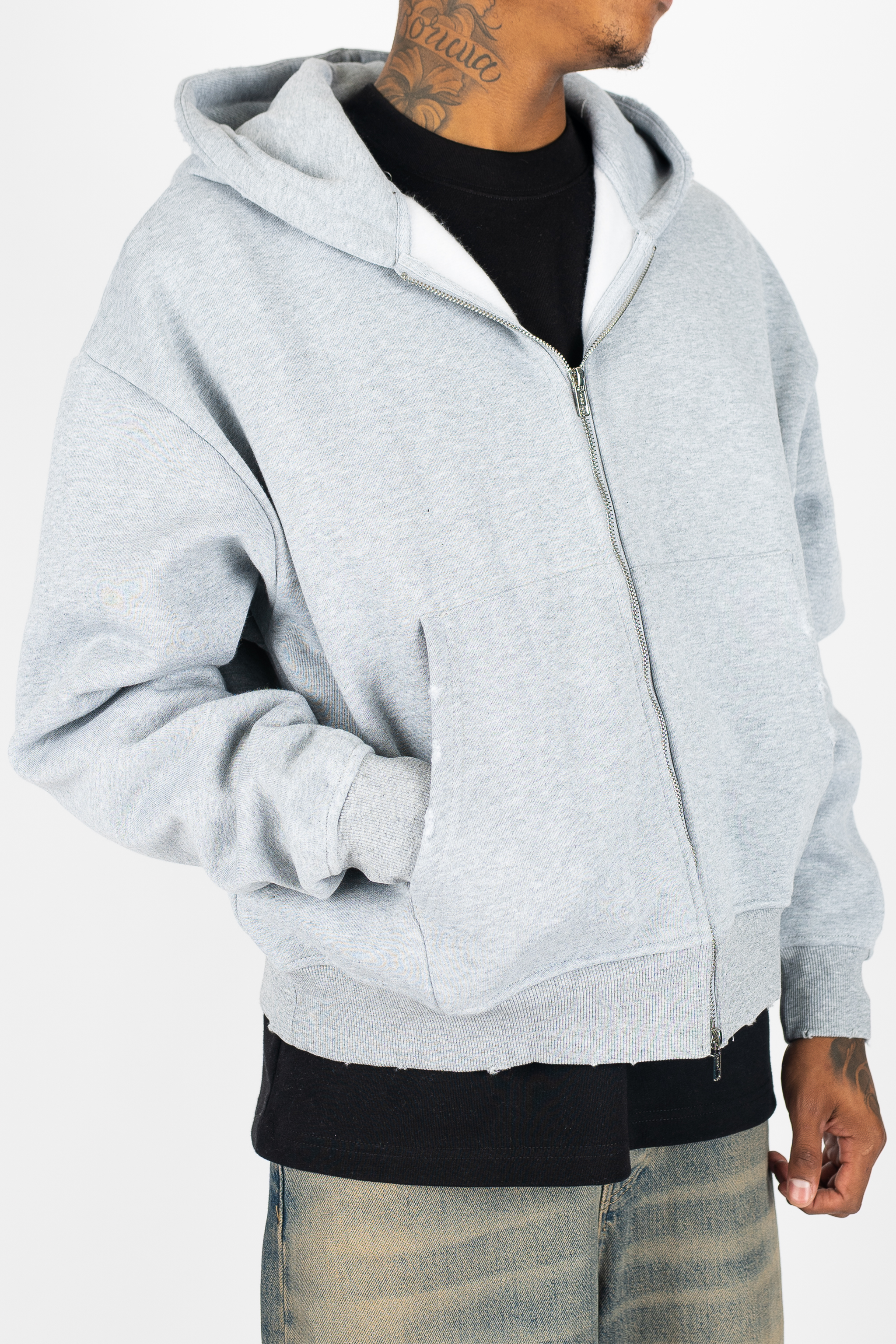 Weathered Zip Up Hoodie