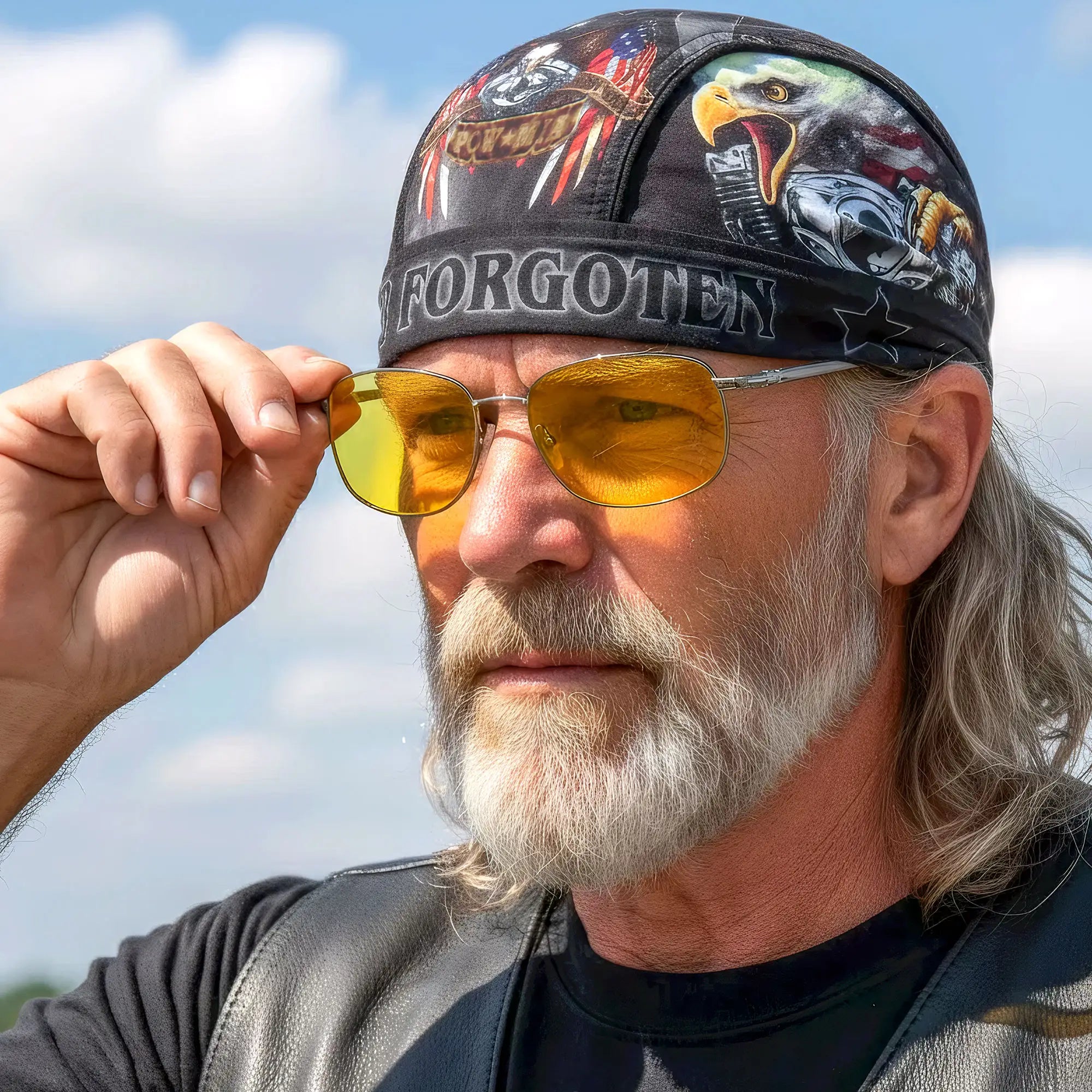 Hot Leathers Born Free Eagle POW Lightweight Headwrap