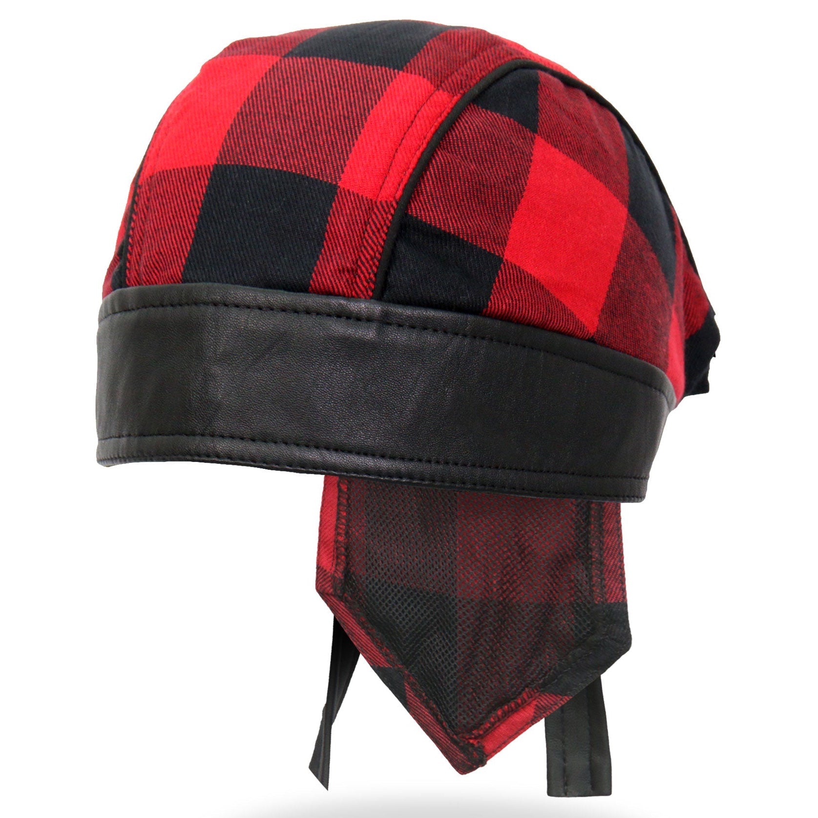 Hot Leathers Black/Red Buffalo Plaid Lightweight Headwrap HWH1108