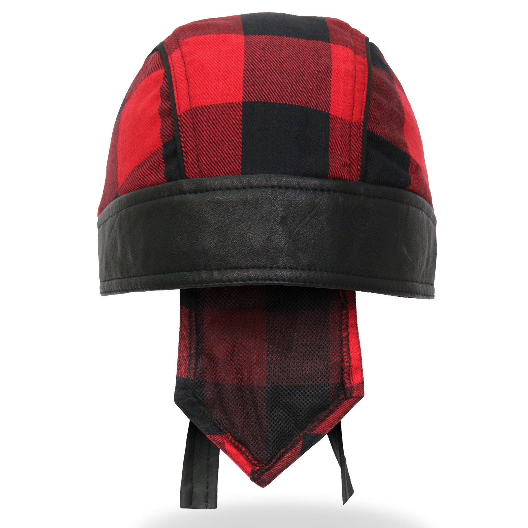 Hot Leathers Black/Red Buffalo Plaid Lightweight Headwrap