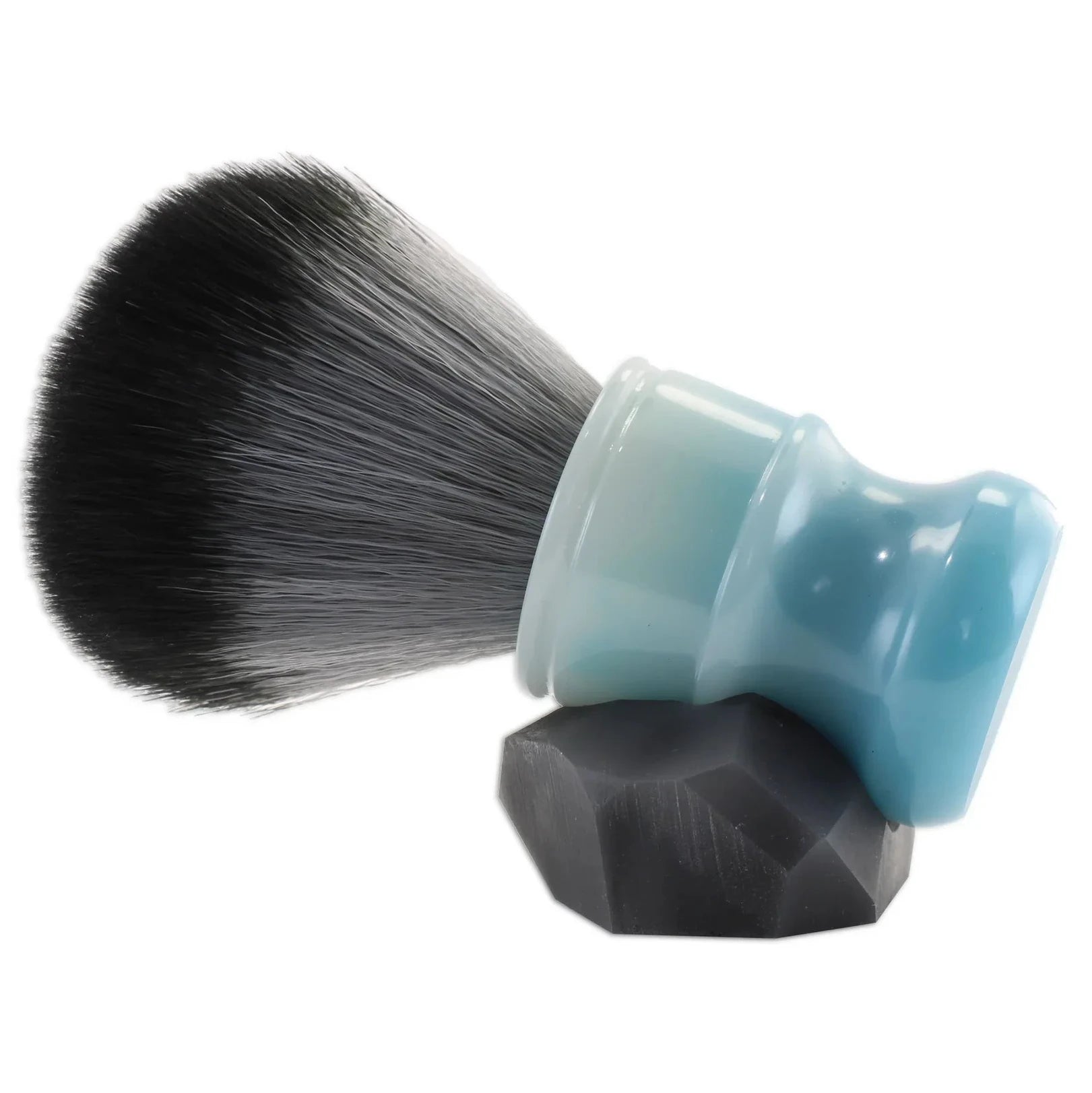 Badger Hair Shave Brush and Stand blue