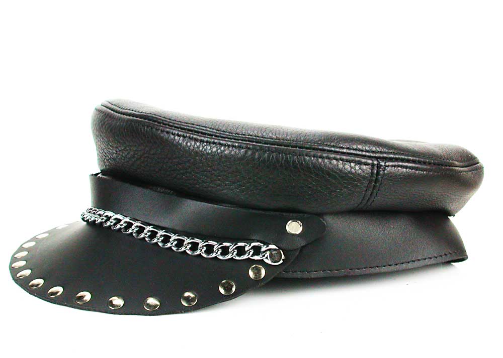 Biker Cap Soft Studded Flat Cap