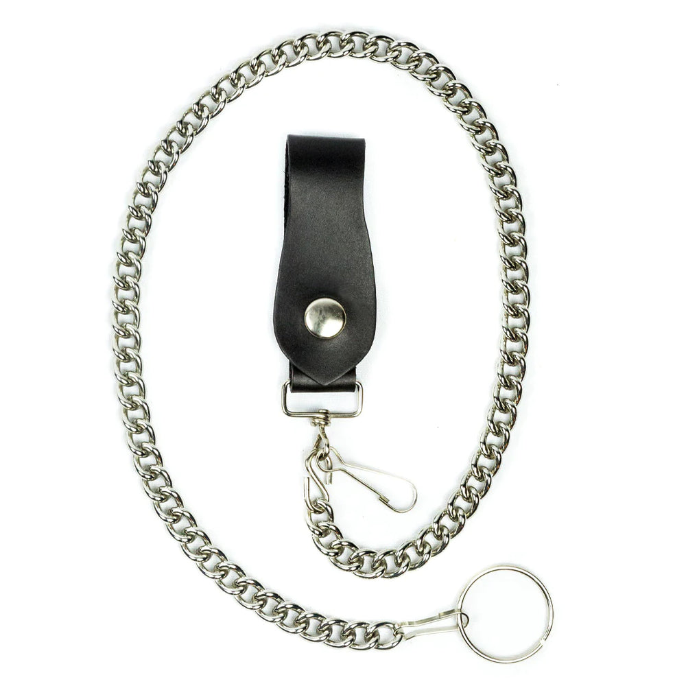 MASCORRO LEATHER CARTERA BI-FOLD GRANDE NEGRA CON CADENA