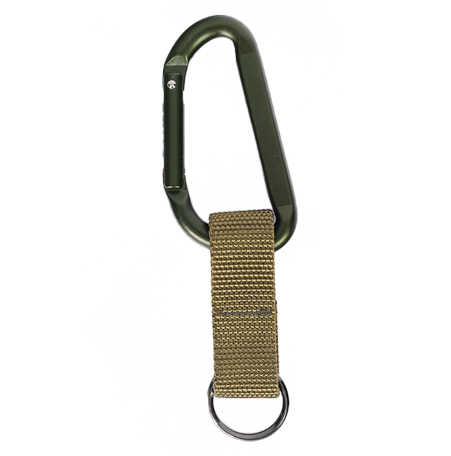 Jumbo Carabiner with Web Strap Key Ring in Olive