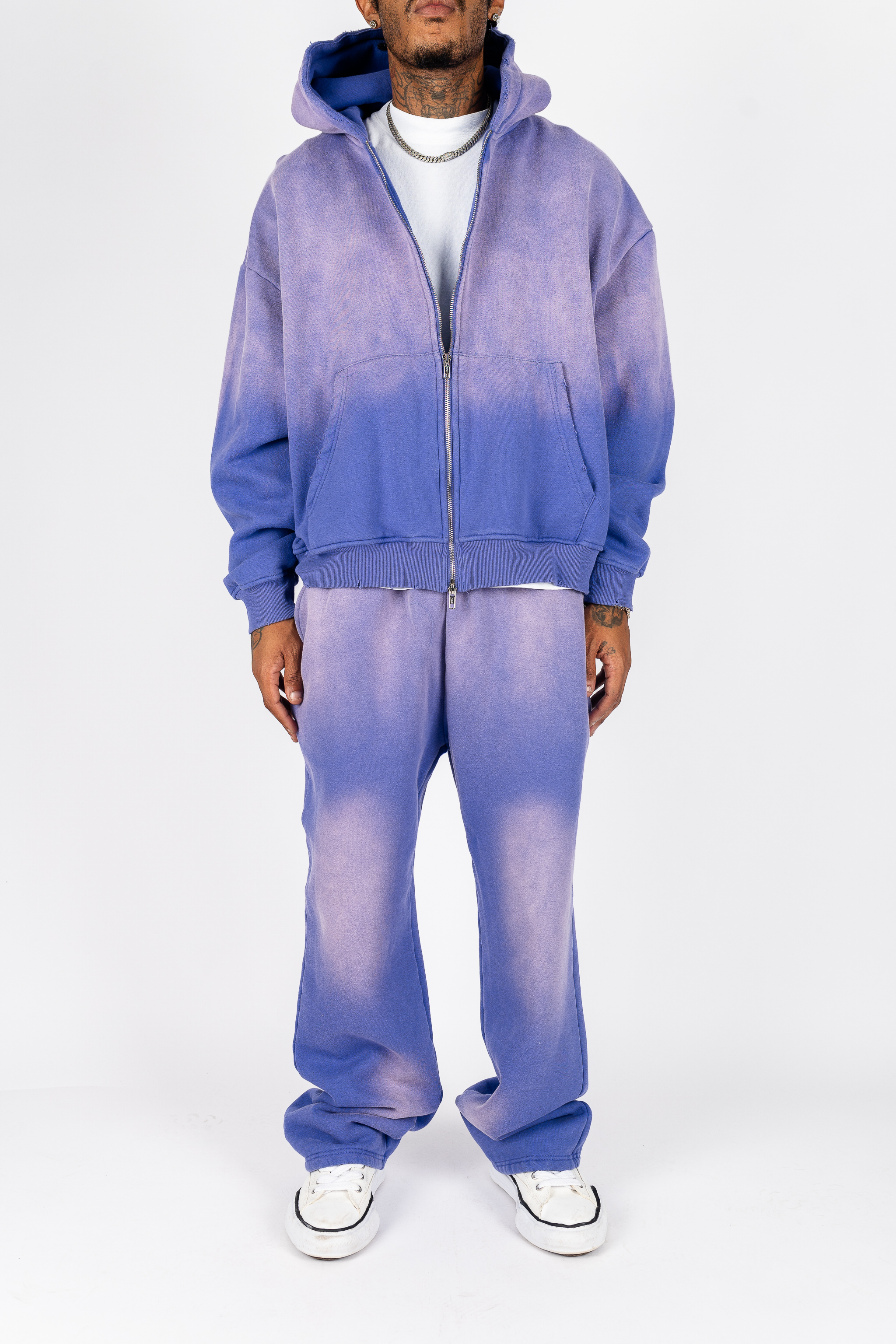 Weathered Zip Up Hoodie