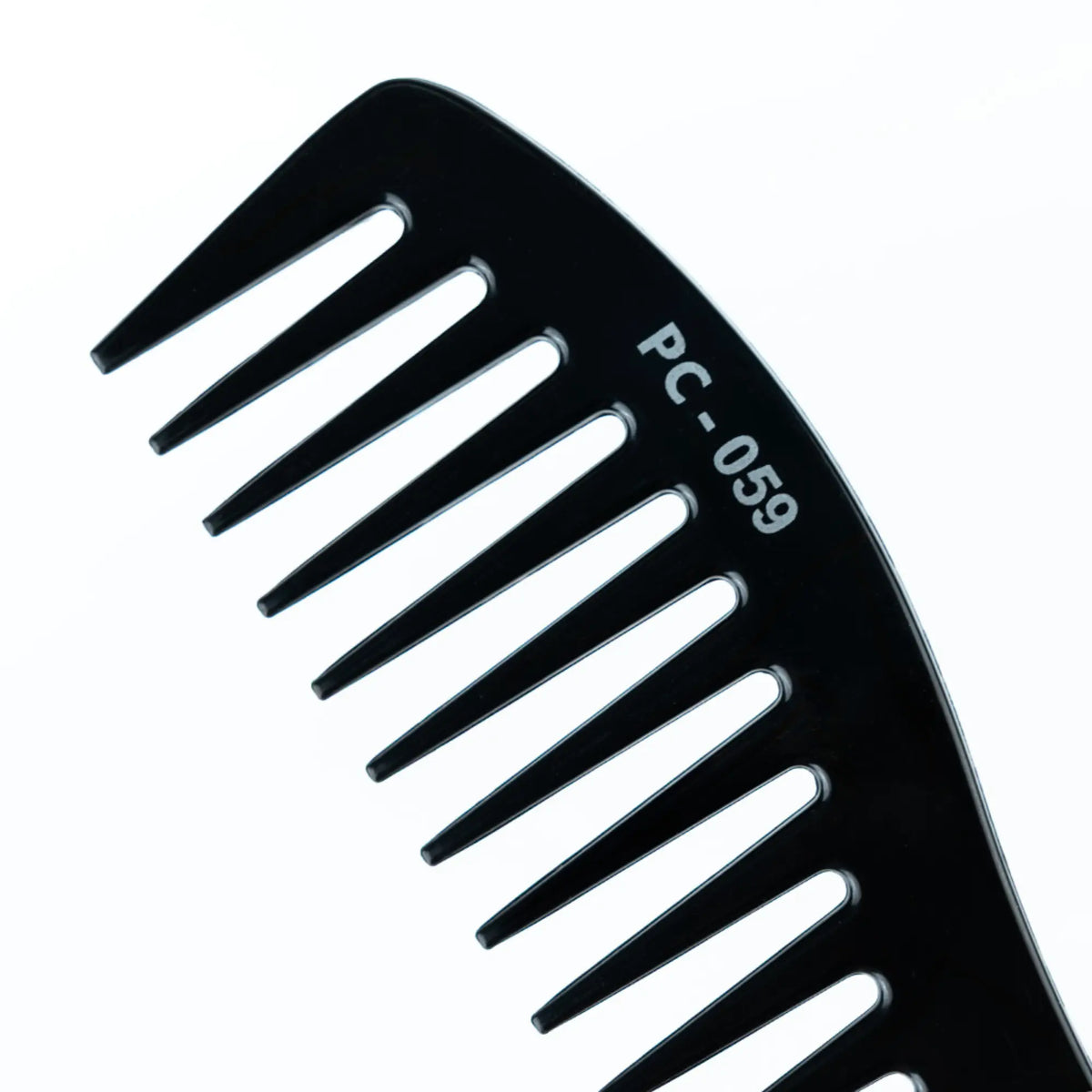 Percu Fine & Wide Tooth Styling Comb #PC-059 closeup of course teeh