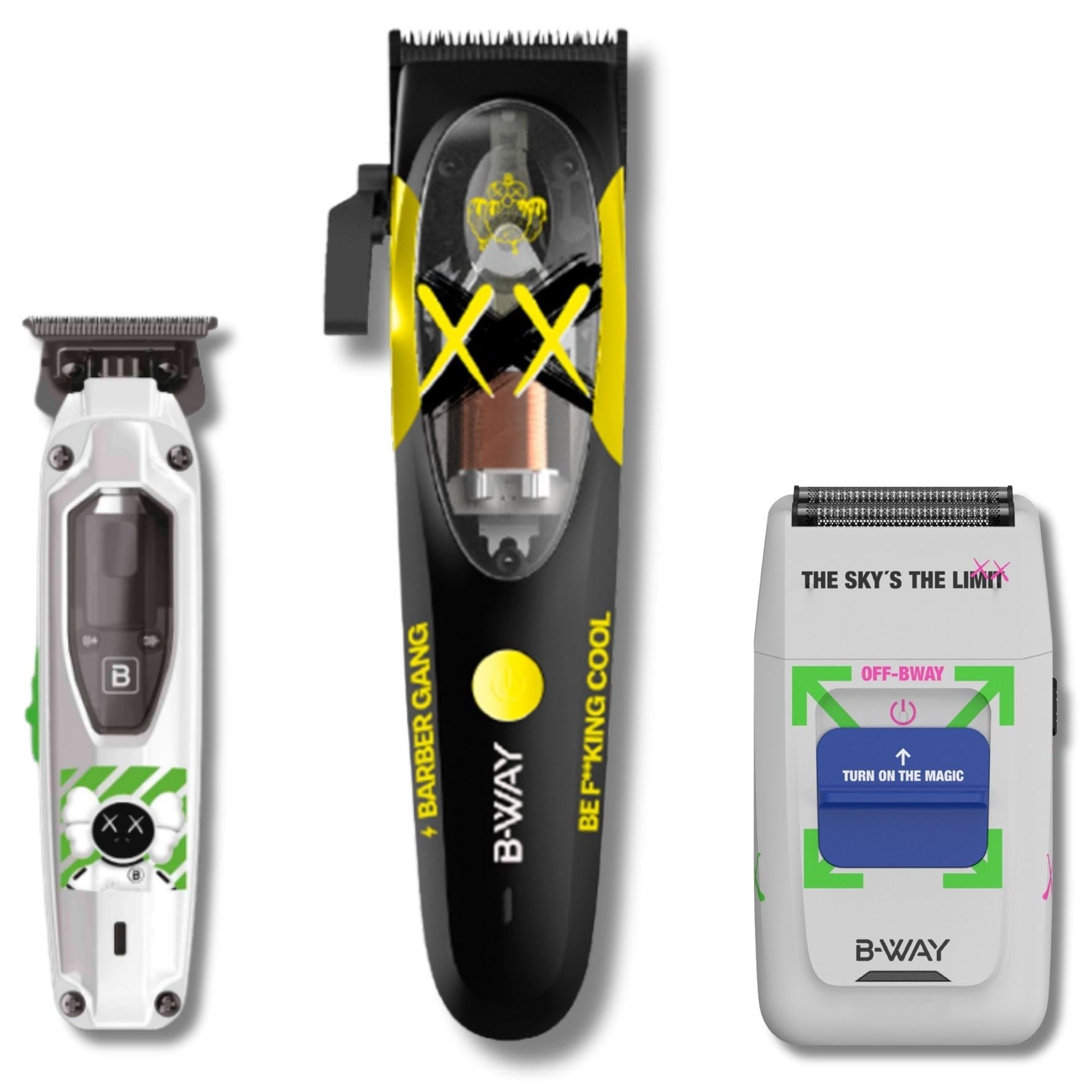 B-Way B10K Clipper, T-Pro Trimmer, Off-Shaver - 3 in 1 Set